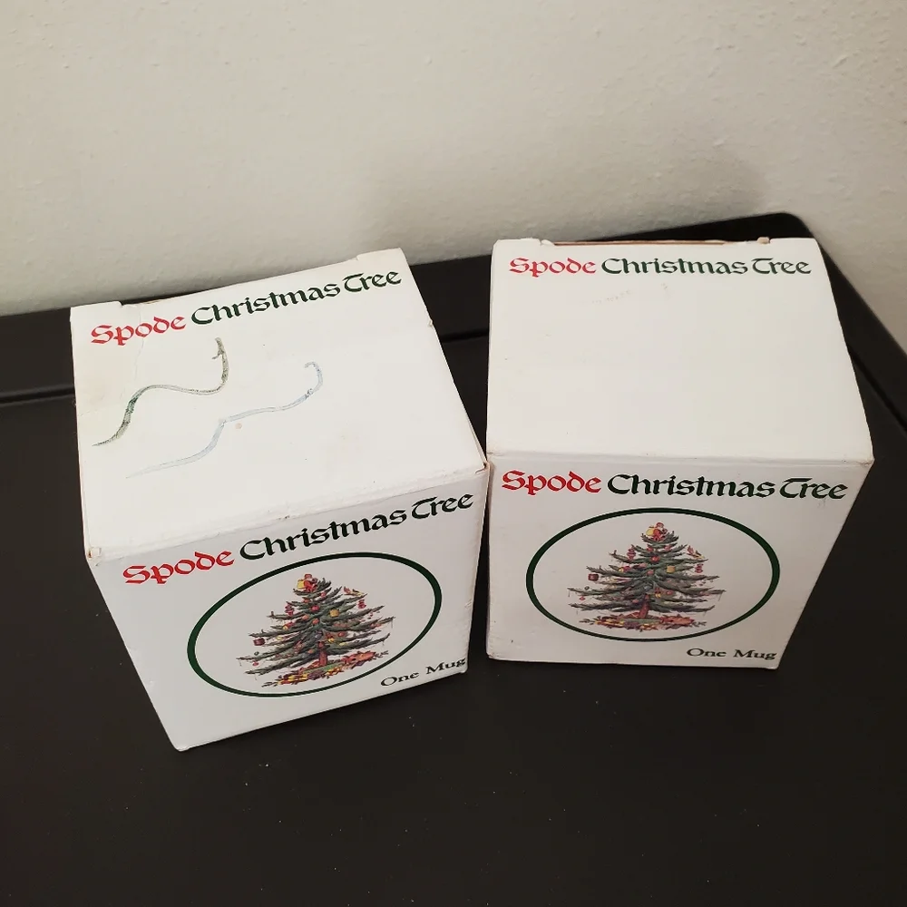 🎄 SPODE Christmas mugs set of 2 Christmas trees like new - Picture 3 of 9